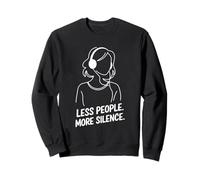 Menos gente Más silencio introvertido minimalista auricular Lofi Sudadera