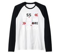 Menos Hablar Más Hacer el ajetreo de motivación Minimalista Camiseta Manga Raglan