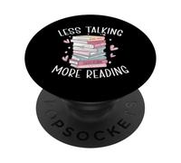 Menos Hablar Más Leer Amante de los Libros Bookworm Book Nerd Geek PopSockets PopGrip Adhesivo