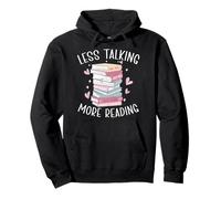 Menos Hablar Más Leer Amante de los Libros Bookworm Book Nerd Geek Sudadera con Capucha