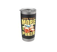 Menos hablar Más Poker ama Juego de cartas Casino Suerte Poker Dados Vaso térmico de acero inoxidable de doble pared