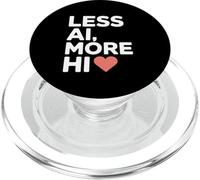 Menos IA Más HI - Cita del corazón de conexión humana PopSockets PopGrip para MagSafe