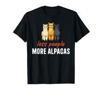 Menos Personas Más Alpacas Llama Amante de los Animales Alpaca Llamas Camiseta
