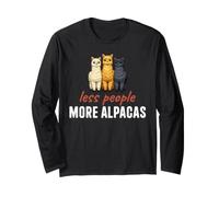 Menos Personas Más Alpacas Llama Amante de los Animales Alpaca Llamas Manga Larga