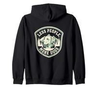 Menos Personas más Perros Entusiasta Canina Sudadera con Capucha