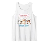 Menos Personas más Perros Lindos Amantes de Las Mascotas Camiseta sin Mangas