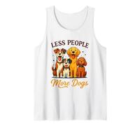 Menos personas más perros Lindos amigos caninos Camiseta sin Mangas