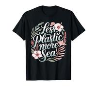 Menos Plástico Más Mar Protección del Medio Ambiente Mar Plástico Camiseta