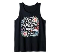 Menos Plástico Más Mar Protección del Medio Ambiente Mar Plástico-f Camiseta sin Mangas