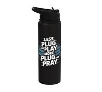 Menos Plug and Play Más Plug And Pray Ingeniero de redes Stainless Steel Insulated Water Bottle