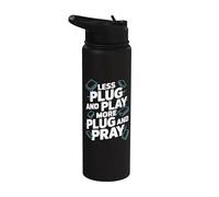 Menos Plug and Play Más Plug And Pray Ingeniero de redes Stainless Steel Insulated Water Bottle