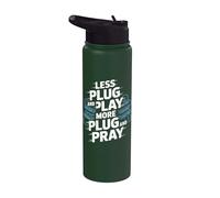 Menos Plug and Play Más Plug And Pray Ingeniero de redes Stainless Steel Insulated Water Bottle