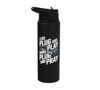 Menos Plug and Play Más Plug And Pray Ingeniero de redes Stainless Steel Insulated Water Bottle