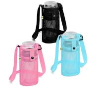 MENRU 3 portabotellas de agua extragrandes con correa, soporte cruzado para botella de agua, funda portátil para botella de agua con bolsillo para senderismo, gimnasio, viajes (multicolor)