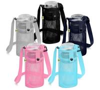 MENRU 5 portabotellas de agua extragrandes con correa, soporte cruzado para botella de agua, funda portátil para botella de agua con bolsillo para senderismo, gimnasio, viajes (multicolor)