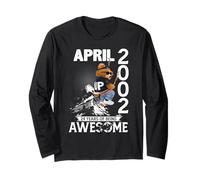 Mens 24th Birthday Legends April 2002 Vintage 24 Years Old Manga Larga