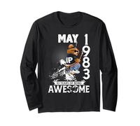 Mens 43rd Birthday Legends May 1983 Vintage 43 Years Old Manga Larga