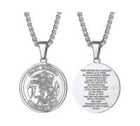 Mens 925 Sterling Silve Angel Saint Michael Pendant St.michael Necklace - 22 Inch