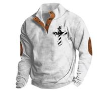 Men's American Flag Graphic Sweatshirts Western Aztec Print Vintage Top Henley Button Patchwork Pullover Sweaters