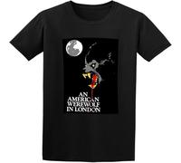 Men's an American Werewolf in London Horror Movie O Neck Cotton T Shirt Black XXL