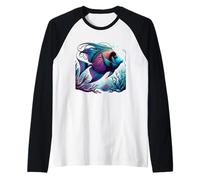 Mens Aquarium Enthusiast Aquarist Angel fish Camiseta Manga Raglan