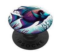 Mens Aquarium Enthusiast Aquarist Angel fish PopSockets PopGrip Adhesivo