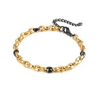 Men's Bangle, Men's Link Bracelet, Hollow Ring Wavy Stainless Steel Bracelet Chain