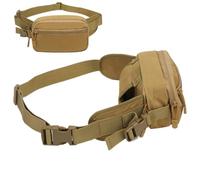 Mens Belt Bag - Waterproof Multi Pocket Waist Bags, Compact Phone Money Card Holder Outdoor Travel Fanny Pack, Hands Free Carry | Functional Men For Hiking Camping Walking Backpacking Cycling Workout