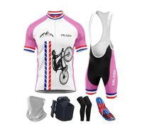 Men's Bike Jersey Set with Bib Shorts - Breathable Summer Cycling Suit with 9D Padding, Quick Dry, Anti-UV, Perfect for Road Cycling, Mountain Biking & Team Racing (TYP-13,XS)