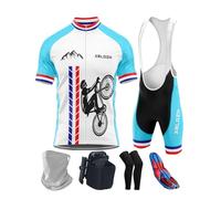 Men's Bike Jersey Set with Bib Shorts - Breathable Summer Cycling Suit with 9D Padding, Quick Dry, Anti-UV, Perfect for Road Cycling, Mountain Biking & Team Racing (TYP-14,4XL)