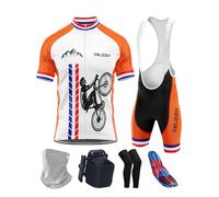 Men's Bike Jersey Set with Bib Shorts - Breathable Summer Cycling Suit with 9D Padding, Quick Dry, Anti-UV, Perfect for Road Cycling, Mountain Biking & Team Racing (TYP-11,4XL)