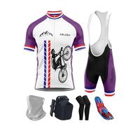 Men's Bike Jersey Set with Bib Shorts - Breathable Summer Cycling Suit with 9D Padding, Quick Dry, Anti-UV, Perfect for Road Cycling, Mountain Biking & Team Racing (TYP-3,6XL)