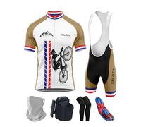 Men's Bike Jersey Set with Bib Shorts - Breathable Summer Cycling Suit with 9D Padding, Quick Dry, Anti-UV, Perfect for Road Cycling, Mountain Biking & Team Racing (TYP-4,3XL)