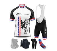 Men's Bike Jersey Set with Bib Shorts - Breathable Summer Cycling Suit with 9D Padding, Quick Dry, Anti-UV, Perfect for Road Cycling, Mountain Biking & Team Racing (TYP-12,XXL)
