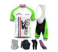 Men's Bike Jersey Set with Bib Shorts - Breathable Summer Cycling Suit with 9D Padding, Quick Dry, Anti-UV, Perfect for Road Cycling, Mountain Biking & Team Racing (TYP-10,6XL)