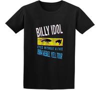 Men's Billy Idol Rebel Yell Tour 1984 Cotton T Shirt Black S