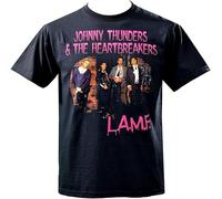 Mens Black T Shirt Johnny Thunders & The Heartbreakers Punk Rock USA L.A.M.F.