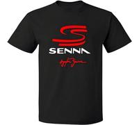 Men's Black tee Ayrton Senna Brazil Formula Good Male T Shirt(X-Large)