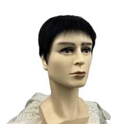 Mens Black Wigs Short Straight Natural Human Hair Replacement Wig for Men Daily Wear Suave y Transpirable