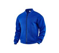 Mens Bomber Jacket Fleece Lined Full Zip Casual Outerwear for Fall Layering (Blue,3XL)