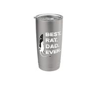 Mens Boys Kids Black & White Funny Best Rat Dad Lover Vaso térmico de acero inoxidable de doble pared