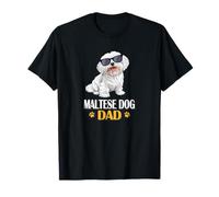 Mens Boys Kids Funny Cute Sunglasses Dad Maltese Lover Camiseta
