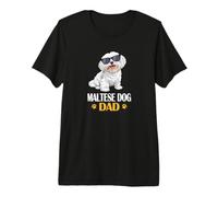 Mens Boys Kids Funny Cute Sunglasses Dad Maltese Lover Camiseta Premium
