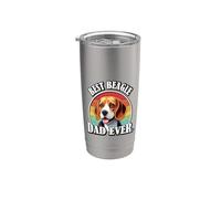Mens Boys Kids Retro Sunset Vintage Best Beagle Dad Ever Vaso térmico de acero inoxidable de doble pared