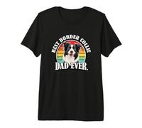 Mens Boys Kids Retro Vintage Bestt Border Collie Dad Lover Camiseta Premium