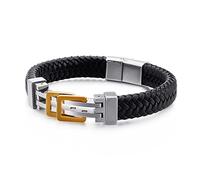 Men's Bracelet Vintage Bracelets Woven Charm Bracelet Men's Wrist Chain Stainless Steel with Magnetic Clasp Length 21.5 cm Couple Gift, Faux, Without Zirconia