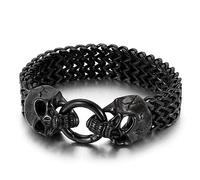 Men's Bracelets, Head Lion Head Skull Punk Stainless Steel Chain Bracelet Men