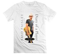 Men's Brad Paisley T Shirt O-Neck Funny tee Short Sleeve White 3XL