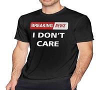 Men's Breaking News I Don't Care Graphic Novelty Casual Stylish Summer Cool Tee Tops Unisex 100% Cotton Short-Sleeve T-Shirts Black, Negro , M