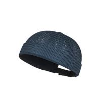 Men's Breathable Brimless Hat Summer Style Mesh Tang,Outdoor Lightweight Adjustable Mesh No Brim Cap,Cooling Docker Beanie (Navy Blue)